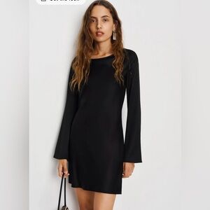 Reformation Pike Satin Dress Black - Size S